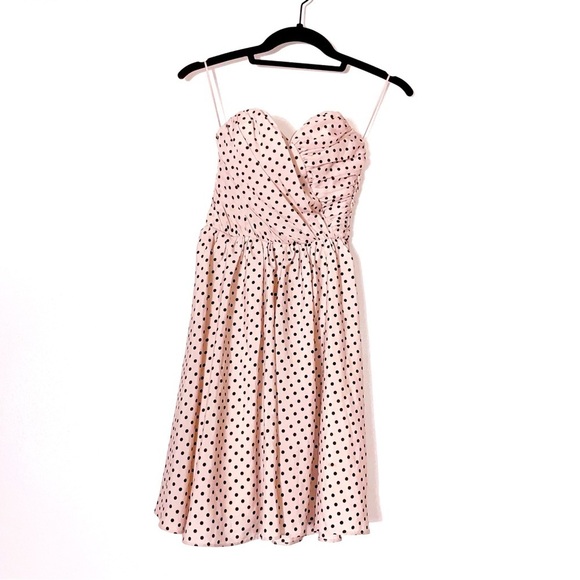 ASOS Sweetheart Neckline Strapless Polka Dot Mini | US SIZE 0 - Picture 1 of 6